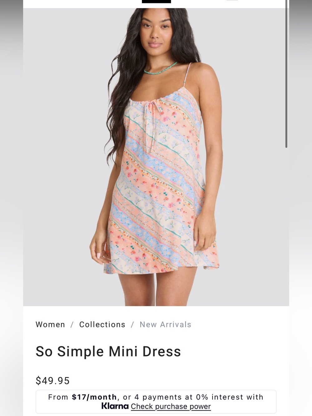 Billabong Pastel Pink Blue Floral Mini Dress- “So Simple”
